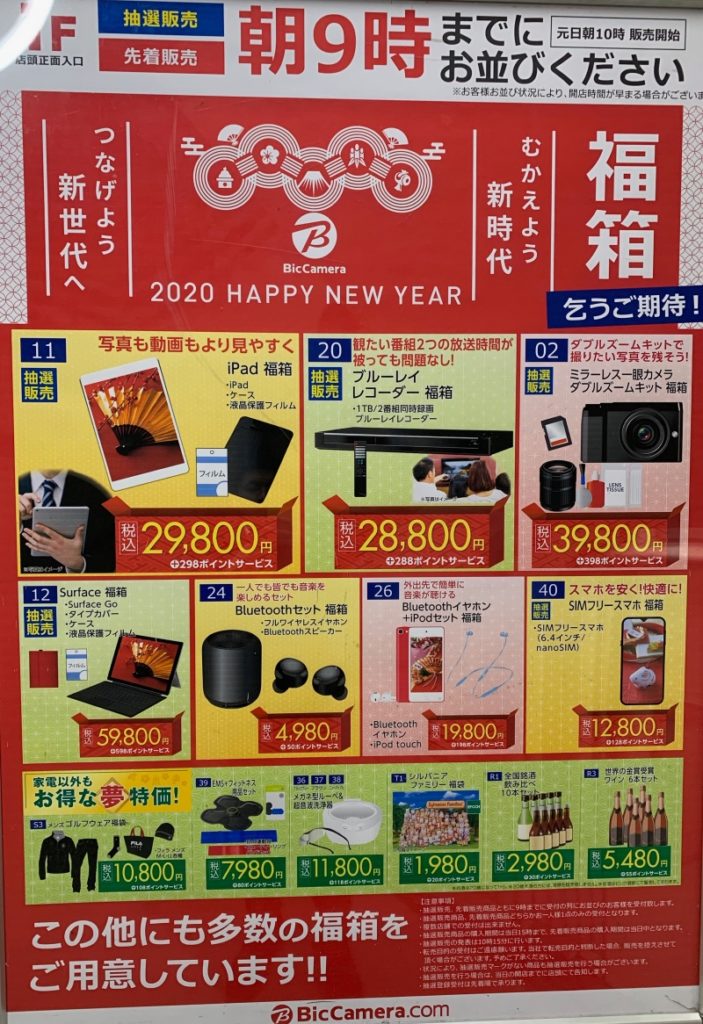 ビックカメラ　2020年　iPad福袋